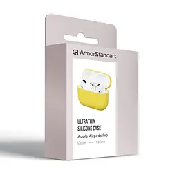 Силіконовий чохол для навушників Apple AirPods Pro, Ultrathin Silicone Case, жовтий, захисний чохол, ультратонкий і легкий, захист від подряпин і пилу, м"який силікон, ArmorStandart (ARM55963) - мініатюра 3