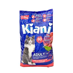 Сухий корм Kiani Adult 8 кг для набору ваги котів зі смаком яловичини