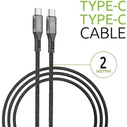 Кабель Intaleo CBGPD60WTT2 Type-C to Type-C 2м 60W Grey - мініатюра 3