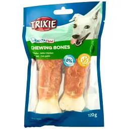 Ласощі для собак Trixie Кістка для чищення зубів Denta Fun з куркою 11 см 2 шт. 120 г (31343_1шт) - мініатюра 2