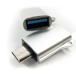 Перехідник OTG USB 2.0 AF to USB-C grey Dengos (ADP-019) - мініатюра 3