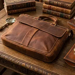 Стильный портфель в винтажном стиле из натуральной кожи Vintage 22673 коричневый - миниатюра 5