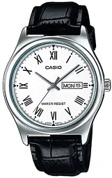 Чоловічі кварцові годинники наручні з шкіряним ремінцем оригінал Casio MTP-V006L-7BUDF (модуль №1333)