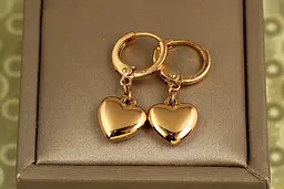 Сережки підвіски Xuping Jewelry серце 2,5 см золотисті