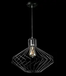 Люстра стельова Splendid Ray L537/1L, E27, 40W, Чорний метал, регульована висота 50-110 см, сучасний стиль для дому