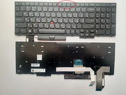 Клавіатура для ноутбуків Lenovo ThinkPad E580, L580, T590 чорна з чорною рамкою, з трекпоінтом RU/US