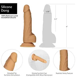 Фалоімітатор ADDICTION Dual Density Silicone Dildo Caramel 8″ ADDICTION SO8243 95382 - мініатюра 5