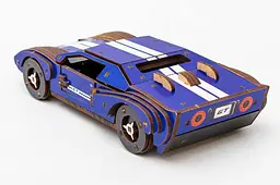 Конструктор Puz-26915 "Fast Car GT" дерев'яний, 164 под., синій, розмір моделі 23х6х11 см. PuzzleOk - мініатюра 3