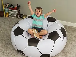 Надувне крісло-пуф Inflatable Sofa / Надувне крісло-мішок 110х110х85 см Чорно-білий