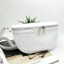 Бананка жіноча шкіряна Handycover S351 біла через плече - мініатюра 2