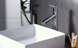 Змішувач Hansgrohe Talis S 190 для умивальника без донного клапана 72032000 Хром - мініатюра 4