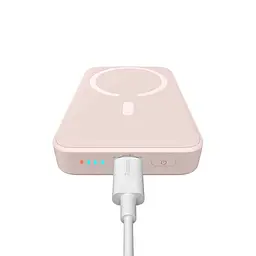 Магнітний портативний павербанк Baseus Magnetic 20 W 10000 mAh з бездротовою зарядкою для iPhone рожевий - мініатюра 3