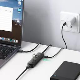 Хаб USB 3.2 Type A -> 4xUSB 3.2 Активний, 1м Чорний CM416 UGREEN - мініатюра 4