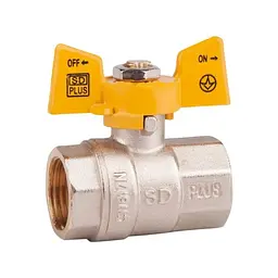Кран кульовий для газу SD Forte 1/2" ВВ прямий PN40 (БГГ) SD602NG15PN40