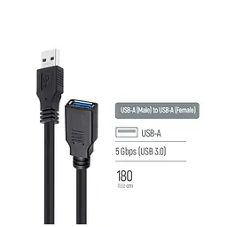 Дата кабель USB 3.0 AM/AF 1.8m black ColorWay (CW-CBUF075-BK) - мініатюра 5