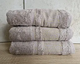 Набір бамбукових махрових турецьких рушників Cestepe 3 штуки 50х90 Bamboo Aymira Bej
