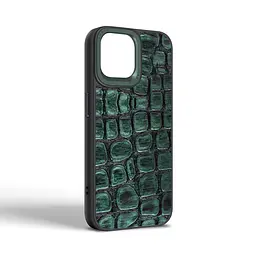 Кожаный чехол для Apple iPhone 14, Harder Kaiju Skin, зеленый, термополиуретан ТПУ + экокожа с эффектом текстуры монстра, панель, защита корпуса, противоударный, микрофибра, рамка вокруг камеры, защита всего корпуса, (ARM76852) - мініатюра 2