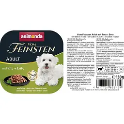 Вологий корм для собак Animonda Vom Feinsten delicious sauce Adult with Turkey+duck з індичкою та качкою, 150 г - мініатюра 2
