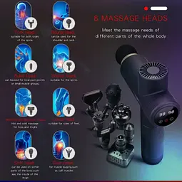 Ударний перкусійний масажер Massage Gun MG03-T (8 насадок + кейс) 2600 мАг 30 режимів - мініатюра 4