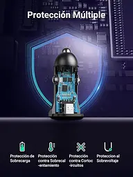 Автомобільний зарядний пристрій Ugreen 30W PD Quick Charge 3.0 Black (CD130) - мініатюра 6
