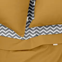 Комплект постільної білизни Cosas сімейний CURCUMA CS7 2 x 160 x 220 см (Ranfors16_Mustard_ZigGrey_160x2) - мініатюра 3