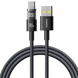 Кабель Baseus Display 2 Fast Charging Data Cable USB-A to USB-C 100W 2m Black
