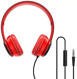 Навушники з мікрофоном Borofone BO5 Star sound wired headphones Red