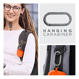 Силіконовий чохол для навушників Apple AirPods 4, Hang Case, помаранчевий, ультратонкий захисний кейс товщиною 2 мм, захист від подряпин, пилу та ударів, компактний, з карабіном для кріплення, ArmorStandart (ARM81288) - мініатюра 6