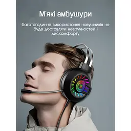 Дротові навушники з мікрофоном XTRIKE ME ігрові навушники з мікрофоном та RGB підсвічуванням, навушники для пк, Black
 - мініатюра 3