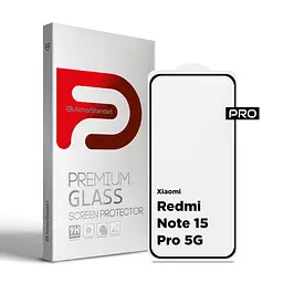 Захисне скло на Xiaomi Redmi Note 15 Pro 5G з олеофобним покриттям, Pro, повне проклеювання, антистатичний і пиловідштовхуючий шар, 9H, самоклеючеся, 2.5D, на весь екран, антистатичний клей, ArmorStandart (ARM90802)
