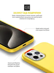 Силиконовый чехол с MagSafe для Apple iPhone 15 Pro, ICON2 MagCase, желтый, противоударный, панель с мягкой подкладкой, защита всего корпуса, поддержка беспроводной зарядки, совместим с защитными стеклами и пленками, ArmorStandart (ARM77007) - мініатюра 5