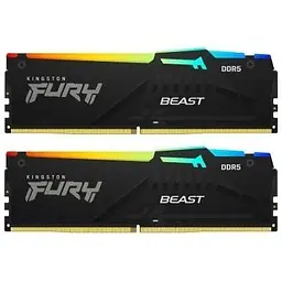 Модуль пам'яті для комп'ютера DDR5 16GB (2x8GB) 6000 MHz Beast RGB EXPO Kingston Fury (ex.HyperX) (KF560C30BBEAK2-16)