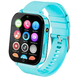 Дитячий GPS-годинник JETIX DF100 Pro Kids з вібродзвінком, 4G відеодзвінком і ліхтариком (Pink) Блакитний - мініатюра 1