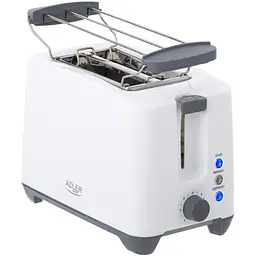 Тостер Adler AD 3216 white 1000Вт/2 відділення/7 режимів підсмажування/розморожування/підігрів булок
