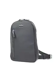Чоловіча шкіряна сумка Chest bag чорна флотар
