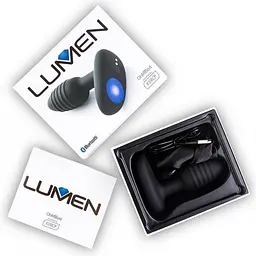 Анальна пробка з підсвіткою та вібрацією OhMiBod Lumen powered by KIIROO, 10.2х3.3 см, чорний - мініатюра 2