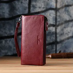 Шкіряний гаманець на три відділення ST Leather 23108 бордовий - мініатюра 9