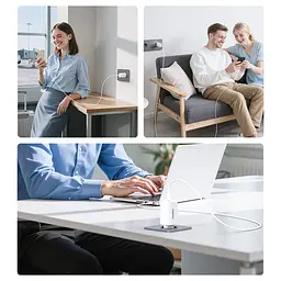 Мережевий зарядний пристрій Choetech PD9006 PD65W GAN USB-A+2xUSB-C White (43-00171) - мініатюра 8