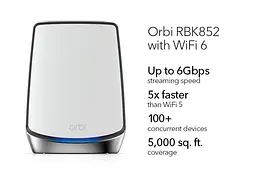 NETGEAR Система WiFi-Mesh Orbi RBK852 AX6000, 2мод, білий - мініатюра 4
