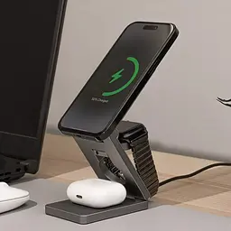 Бездротовий зарядний пристрій Proove Titan Volt 3in1 Gray (WSTV15000003) - мініатюра 7