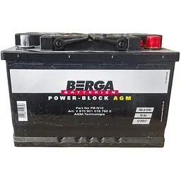 Автомобільний акумулятор Berga Power Block AGM 70Ah Ев -/+ 760EN