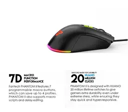 Ігрова миша Fantech VX-6 PHANTOMII 60IPS, 20G, 7200DPI Black - мініатюра 7