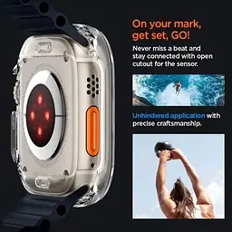 Захисний чохол Spigen Ultra Hybrid Designed Case Crystal Clear with Full Coverage Screen Protector для Apple Watch Ultra/Ultra 2 49 mm (ACS05459) - мініатюра 8