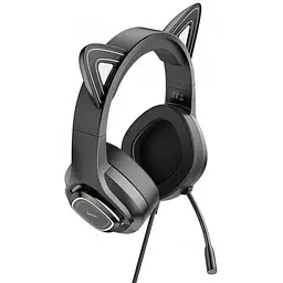 Навушники Hoco W107 Cute Cat Luminous Cat Ear Gaming Headphones чорно-зелені 6931474791269 - мініатюра 5