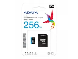 Карта пам'яті microSDXC (UHS-1) A-DATA Premier 256Gb Class 10 А1 (R-100Mb/s) (adapter SD) (AUSDX256GUICL10A1-RA1) - мініатюра 2