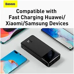 Акумулятор зовнішній Baseus Bipow Digital Display Overseas 20000mAh 15W (PPBD050102) білий - мініатюра 6