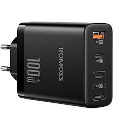 Зарядний пристрій Romoss 2C1A 100W GaN 3 порти (AC100I-12-234H) чорний - мініатюра 2