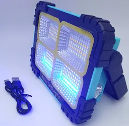LED Прожектор 30W акумуляторний світлодіодний із сонячною батареєю та функцією Power Bank 3600mAh ліхтар 13х18см UKC 881 - мініатюра 16