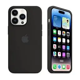 Силіконовий чохол матовий чорний, для iPhone 14 Pro Max - мініатюра 3