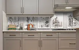 Вініловий кухонний фартух Картини старого горда наклейка для кухні Архітектура Бежевий Happy Pocket Z181400 - мініатюра 4